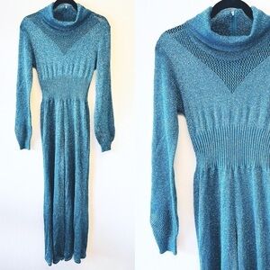 Vintage Wenjilli Knit Glitter Sparkley Long Sleeve Jumpsuit 11/12